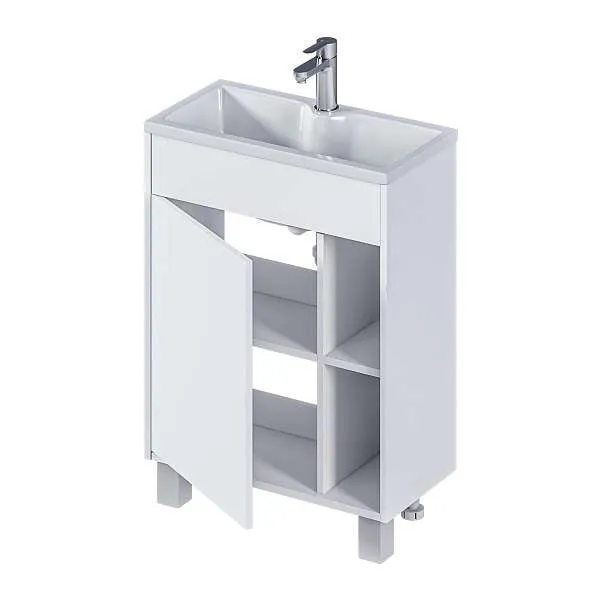 Тумба с раковиной Lido 60Н 1д. Белый глянец