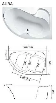 Ванна АУРА/AURA 1500х1050 R ПР