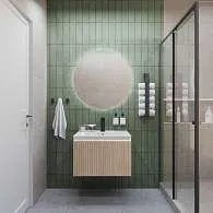 Тумба под раковину Row 60П (600х400х453) 1я белый/дуб