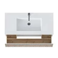 Тумба под раковину Row 100П (1000х400х450) 1я белый/дуб