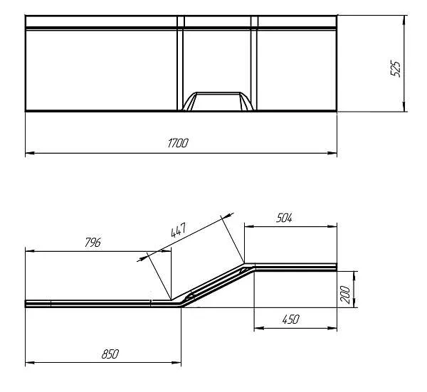 Панель КОНВЕЙ/CONVEY 1700 L фронт рельеф