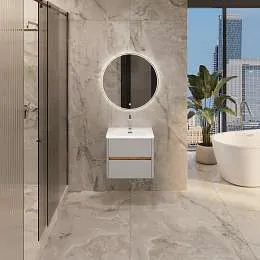 Тумба под раковину Mona 60П (600х500х453) 2я агатовый серый