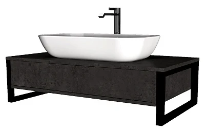 Тумба со столешницей ГРАНЖ ЛОФТ/GRUNGE LOFT 80П 1в.я бетон темно-серый