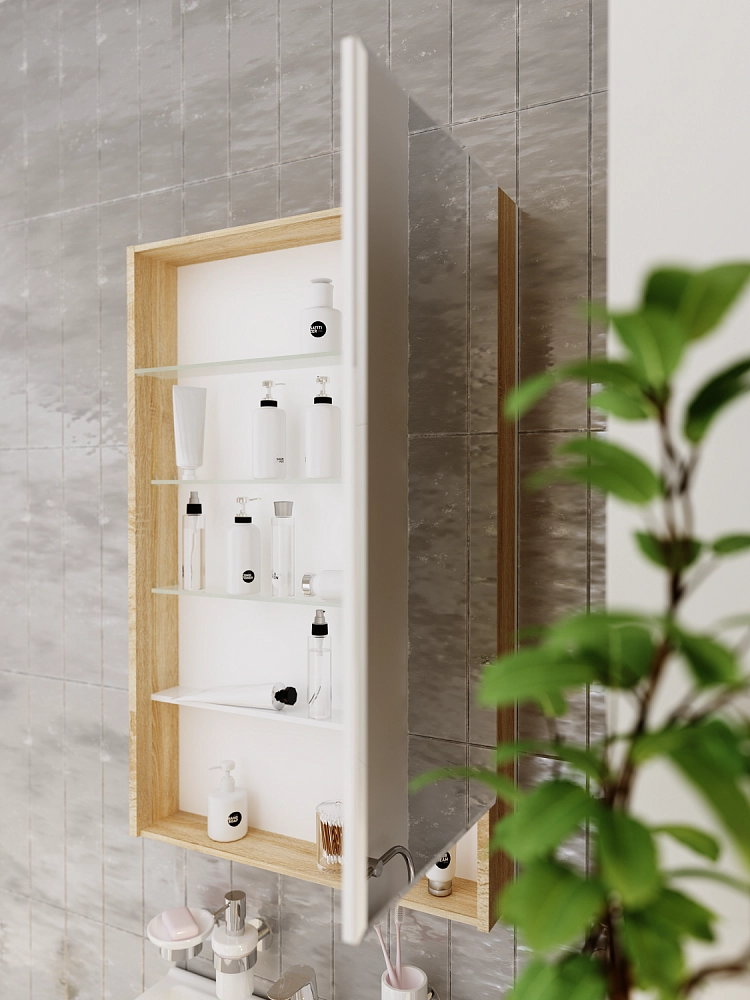 Зеркало-шкаф Mira 60 Дуб Сонома