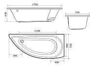 Ванна ПИККОЛО/PICCOLO 1700х750 R ПР