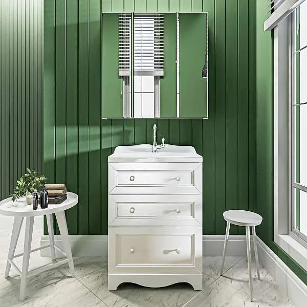 Тумба с раковиной Avanti 60Н 3в.я. Белый глянец