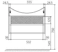 Тумба под раковину Вита 65П 2д. белый глянец, МДФ