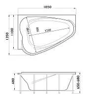 Ванна АМУР/LOVE 1850х1350 R СМ