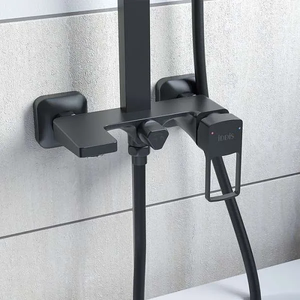 Душевая система IDDIS Bild с изливом черный BILBL1Fi06