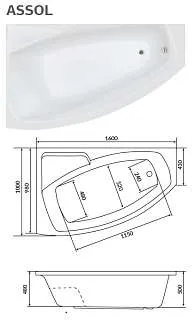 Ванна акриловая 1Marka ASSOL 160x100