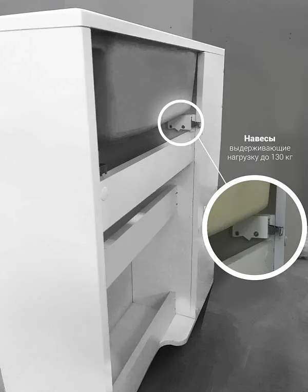 Тумба с раковиной Lido 60Н 1д. Белый глянец