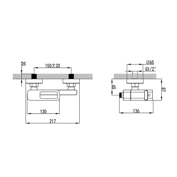 Смеситель для ванны IDDIS Slide черный SLIBL00i02