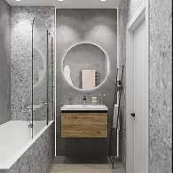 Тумба Aris mini 70П (700х440х450) 1я антрацит/дуб крафт золотой раковина