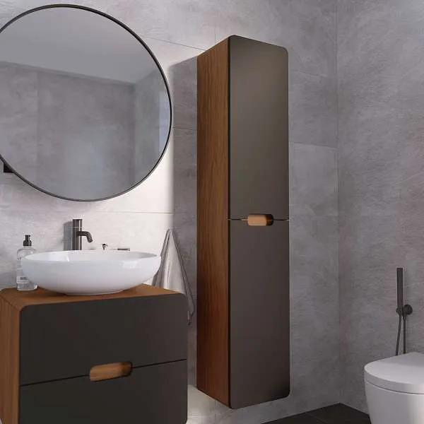 Пенал Vortex 1700х350х300П 2д орех ноче тортона/монолит найт