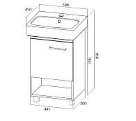 Тумба под раковину ТЕРА/Tera 50Н 1д. дуб сонома