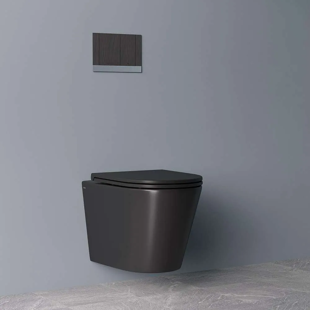 Унитаз подвесной IDDIS Calipso безободковый черный матовый CALR3BMi25