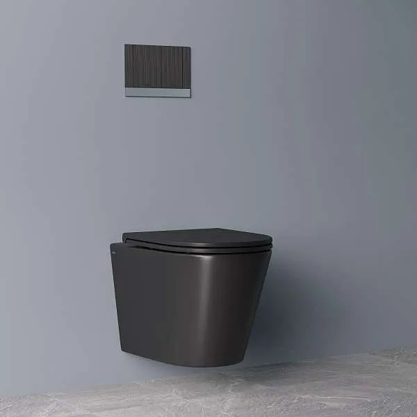 Унитаз подвесной IDDIS Calipso безободковый черный матовый CALR3BMi25