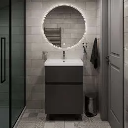 Тумба под раковину БЛОК/Aris 70Н (690х870х440) 2я антрацит/монолит дарк