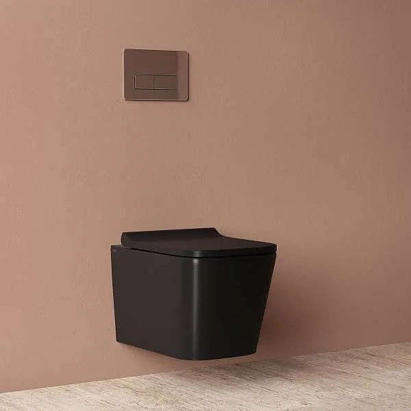 Унитаз подвесной IDDIS Bild безободковый черный матовый BILR2BMi25