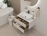 Тумба со столешницей МОНРО/Monro 80П (800х420х450) 2я белый стекло