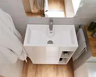 Тумба с раковиной Lido 60Н 1д. Белый глянец