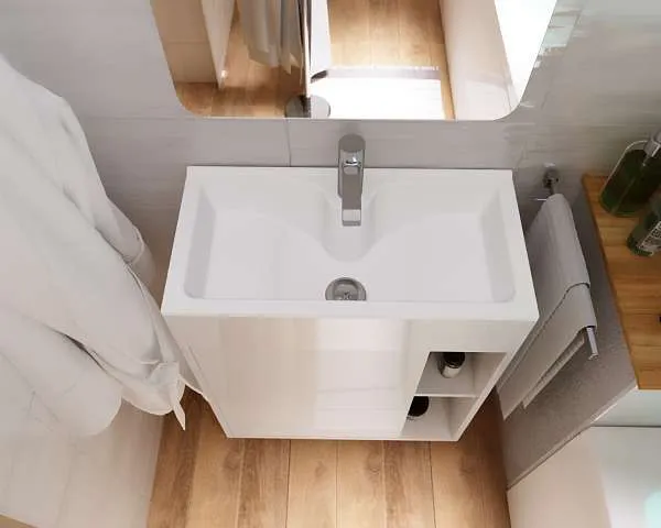 Тумба с раковиной Lido 60Н 1д. Белый глянец