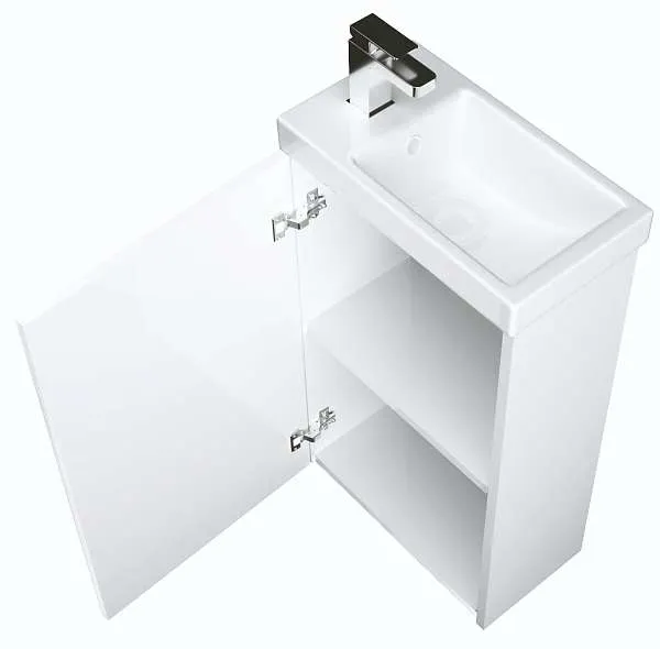 Тумба под раковину Ноктюрн 40П 1д мдф белый глянец