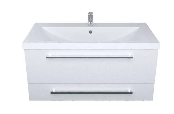 Тумба под раковину Соната 90П 2в.я. белый глянец