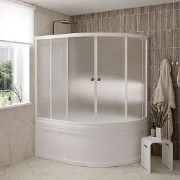 Шторка для ванны Aura 160*105*140 MW (белый)