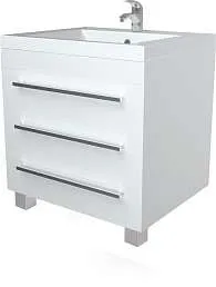 Тумба под раковину Соната 58Н 3в.я. белый глянец