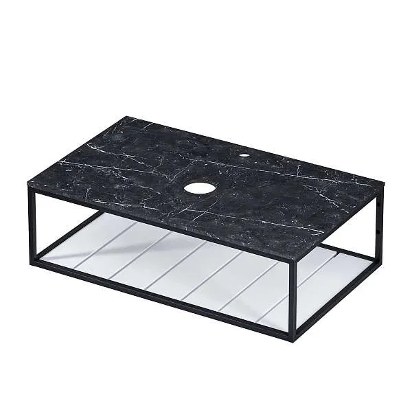 Тумба открытая ШЕРЛ/Sync 60 черный/белый, лофт