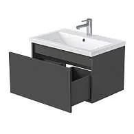 Тумба Aris mini 70П (700х440х450) 1я антрацит/монолит дарк раковина