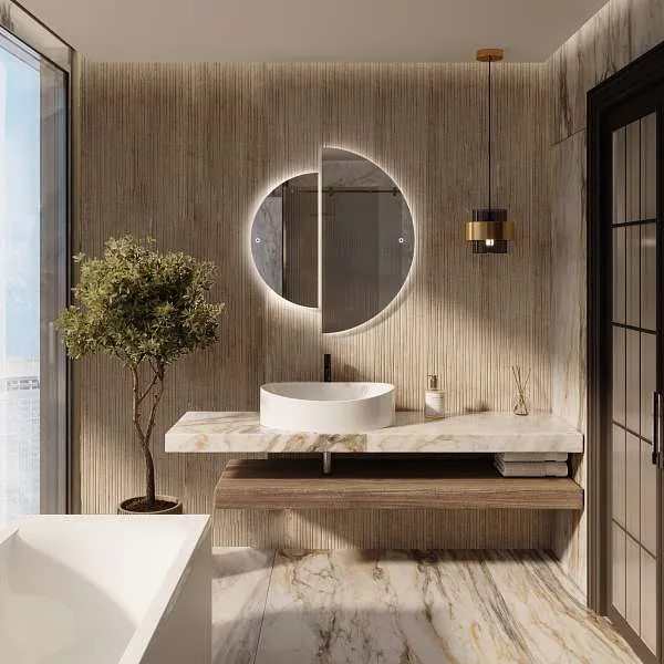 Зеркало PICO (550х1100х29) полукруг подсветка/сенсор