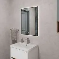 Зеркало PINO (600х800х29) прямоугольник черный УФ01 подсветка/сенсор