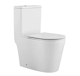 Унитаз SantiLine наполный моноблок безободковый Tornado арматура Geberit SL-5029