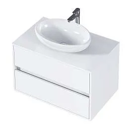 Тумба со столешницей ВЕЛЛИ/Veil 80П (800х500х500) 2я белая аляска