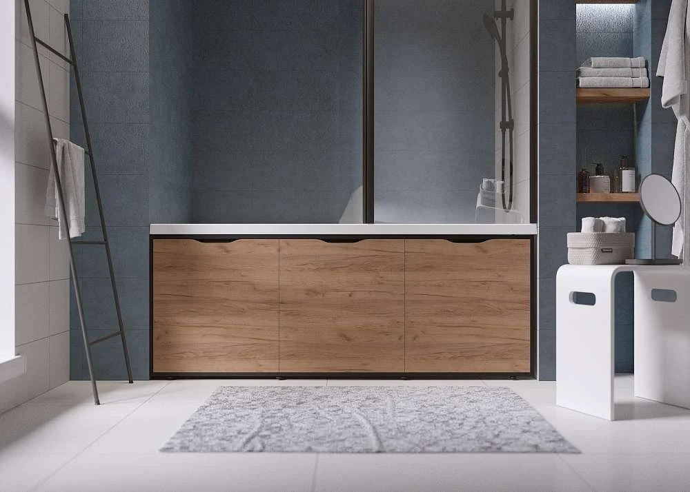 Экран для ванны ГРАНЖ ЛОФТ/GRUNGE LOFT 1800 Дуб Крафт золотой