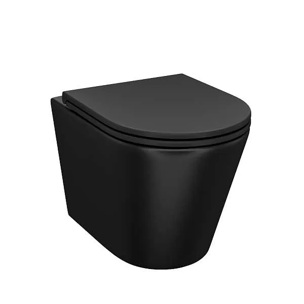 Унитаз подвесной IDDIS Calipso безободковый черный матовый CALR3BMi25