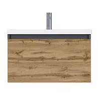 Тумба Aris mini 60П (600х440х450) 1я антрацит/дуб крафт золотой раковина