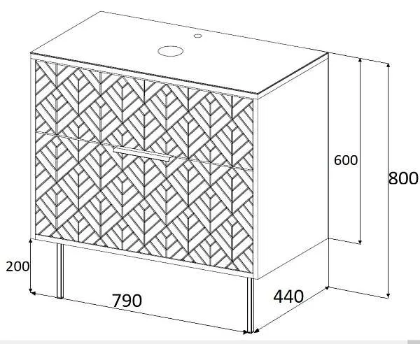 Тумба со столешницей ВЕЛЕС/Forest 80Н 2я белый