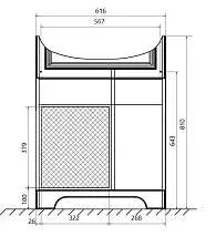 Тумба под раковину ПРОВАНС 65Н 3в.я. 1д. белый глянец