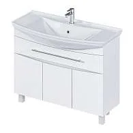 Тумба под раковину Lina New 105Н 1в.я 3д Белый глянец