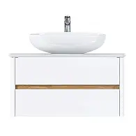 Тумба со столешницей МОНРО/Monro 80П (800х420х450) 2я белый стекло