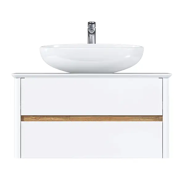 Тумба со столешницей МОНРО/Monro 80П (800х420х450) 2я белый стекло