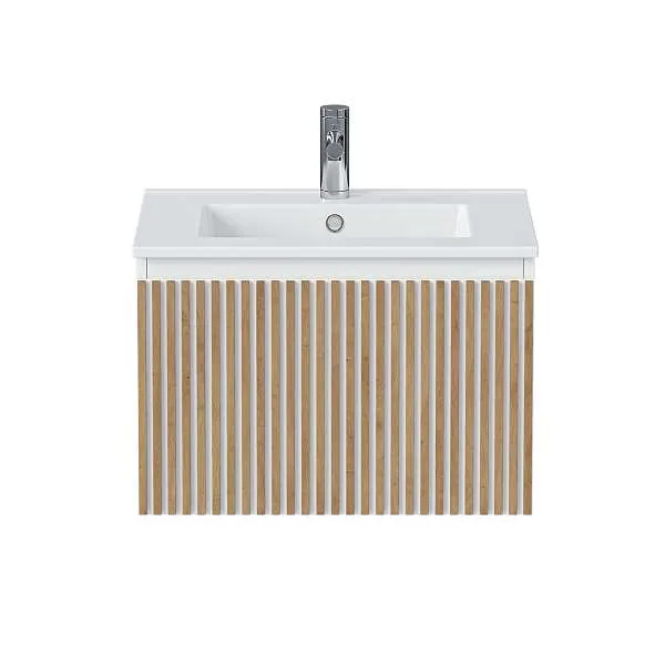 Тумба под раковину Row 60П (600х400х453) 1я белый/дуб