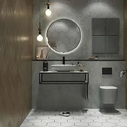 Столешница из керамогранита ЛОФТ/LOFT 100, светло-серый МА01 Nat