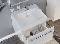 Тумба под раковину Соната 58П 1в.я. белый глянец