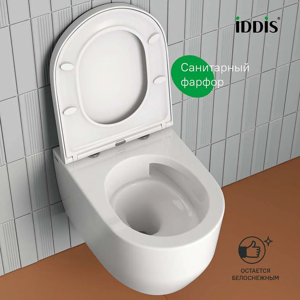 Унитаз подвесной IDDIS Aiger безободковый смыв торнадо AIGRDSEi25