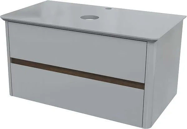 Тумба со столешницей МОНРО/Monro 80П (800х420х450) 2я серый стекло