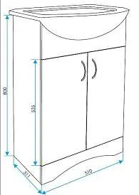 Тумба Уют 50Н 2д. белая